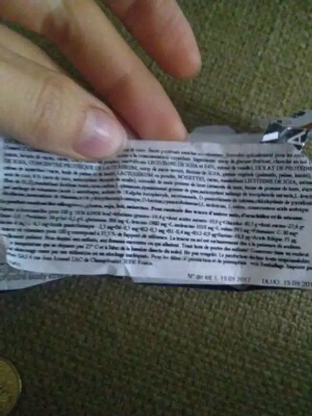 Excelent ingredients label