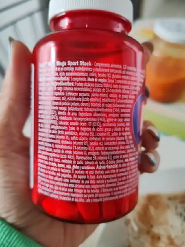 Multi mega sport stack ingredients label
