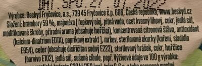 Bramborový salát ingredients label