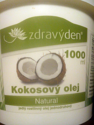 kokosový olej front packaging
