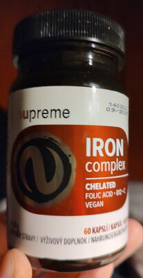 Iron complex, chelated. Folic Acid, B12, C