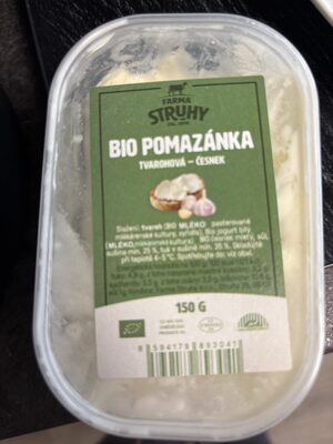 Bio Pomazánka Tvarohová Česnek front packaging