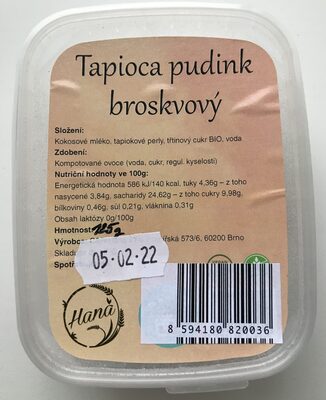 Tapioca pudink broskvový front packaging