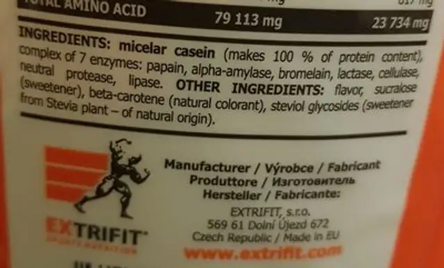 Micelar ingredients label