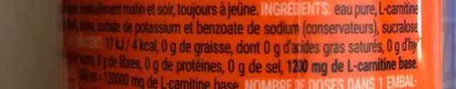 120 000mg Carni Mojito ingredients label