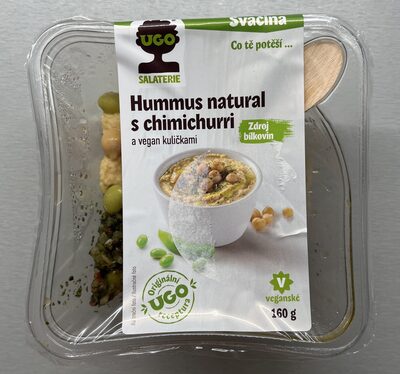 Hummus s chimichurri a vegan kuličkami front packaging