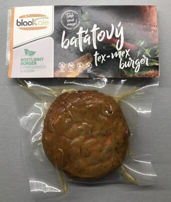 Batátový burger front packaging