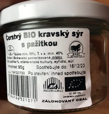 Čerstvý BIO kravský sýr s pažitkou