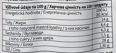 Klobásy Kozácky nutrition facts table