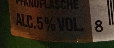 Original Czech Lager nutrition facts table