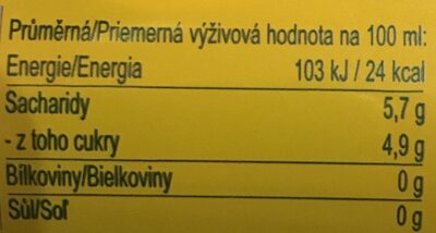 Birelláda citronáda nutrition facts table