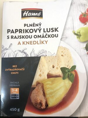 Plněný paprikový lusk s rajskou omáčkou a knedlíky