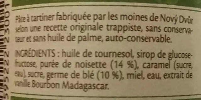 Tartinuts 210 g - Nois. .. ingredients label