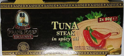 Tuňák steak v pikantním oleji front packaging