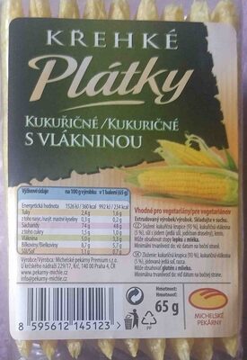 Křehké plátky kukuřičné s vlákninou