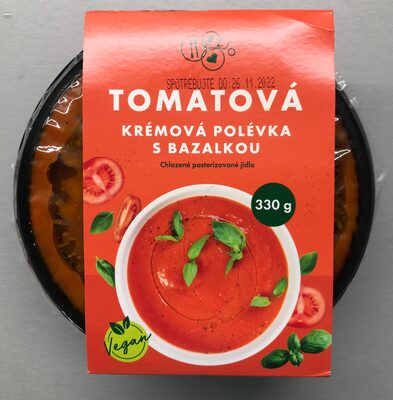 Tomatová polévka s bazalkou front packaging
