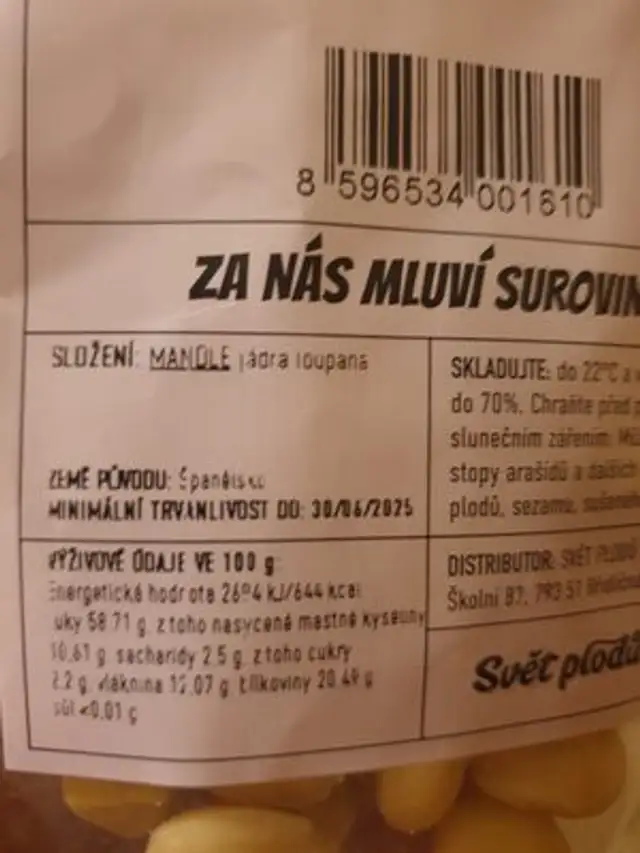 Mandle loupané front packaging