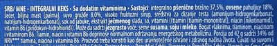 Wellness suvo grožđe ingredients label