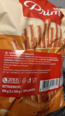 Prima ingredients label