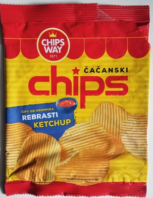 Čačanski chips rebrasti ketchup front packaging