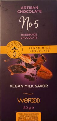Wefood %50 Kakaolu Hindistan Cevizi Sütlü Vegan Çikolata No5