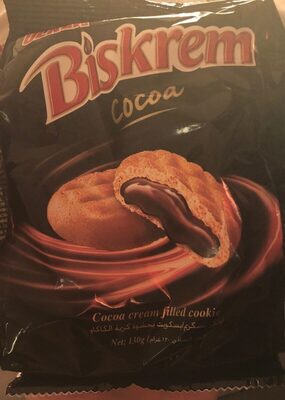 Biskrem Biscuit Filled With Cocoa Cream 130Gm front packaging