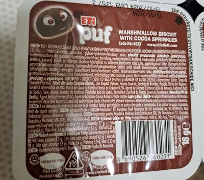 puf ingredients label