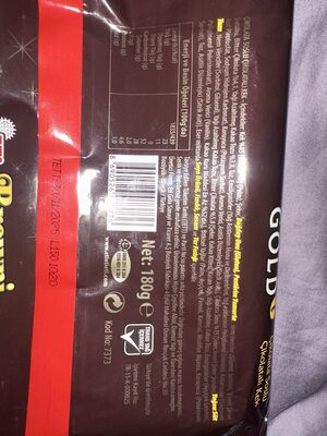 Browni Gold ingredients label