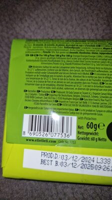 ÇICOLATA ingredients label