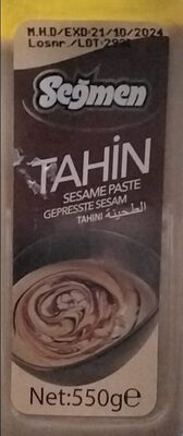Tahin, Sesampaste front packaging