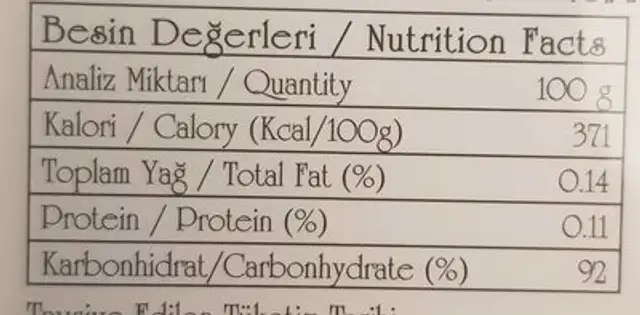 Turkish Delight Chocolate Coated Double Pistachio nutrition facts table