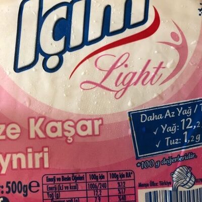 Taze Light kaşar peynir İçim
