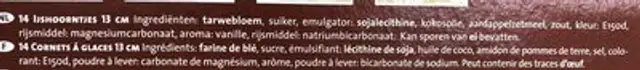 Biscuits à glace ingredients label