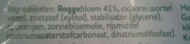 Pain d'épices ingredients label