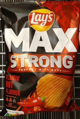 Strong flamin' hot flavor front packaging