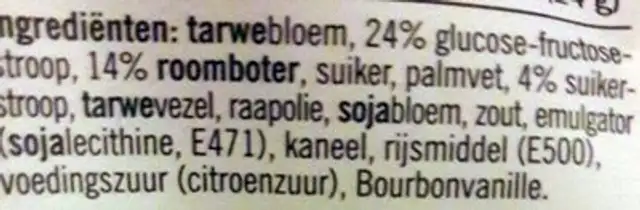 Mini Stroopwafels ingredients label