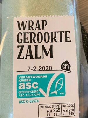 Wrap gerookte zalm front packaging