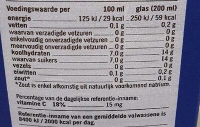 AH DJOEZZ tropisch fruit nutrition facts table