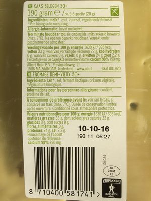 Biologische belegen kaas 50+