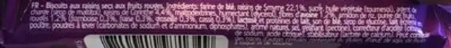 Sultana Single Fruitbiscuit Bosvruchten ingredients label