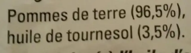 Just au Four Steakhouse ingredients label