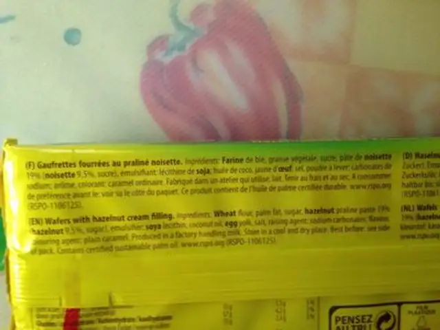 Gaufrettes pralinés et Noisettes 15 gaufrettes ingredients label