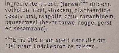 speltknack ingredients label