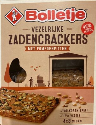 Vezelrijke zadencrackers front packaging