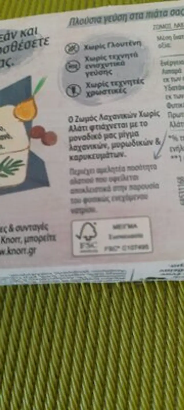 Unknown ingredients label