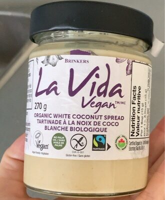 Organic white coconut spread la vida
