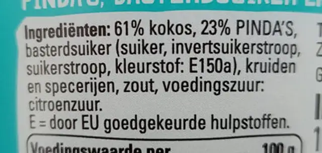 Seroendeng ingredients label