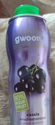 Cassis vruchtensiroop front packaging