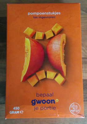 Pompoenstukjes, los ingevroren front packaging