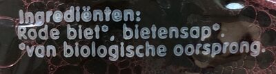 Rode bieten gekookt ingredients label